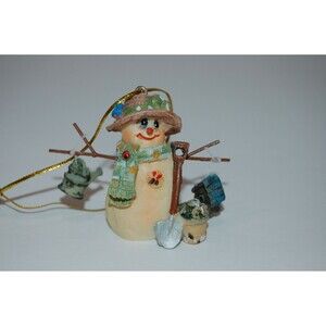 Adorable Snowman Garden Theme Christmas Ornament Birdhouse Watering Can